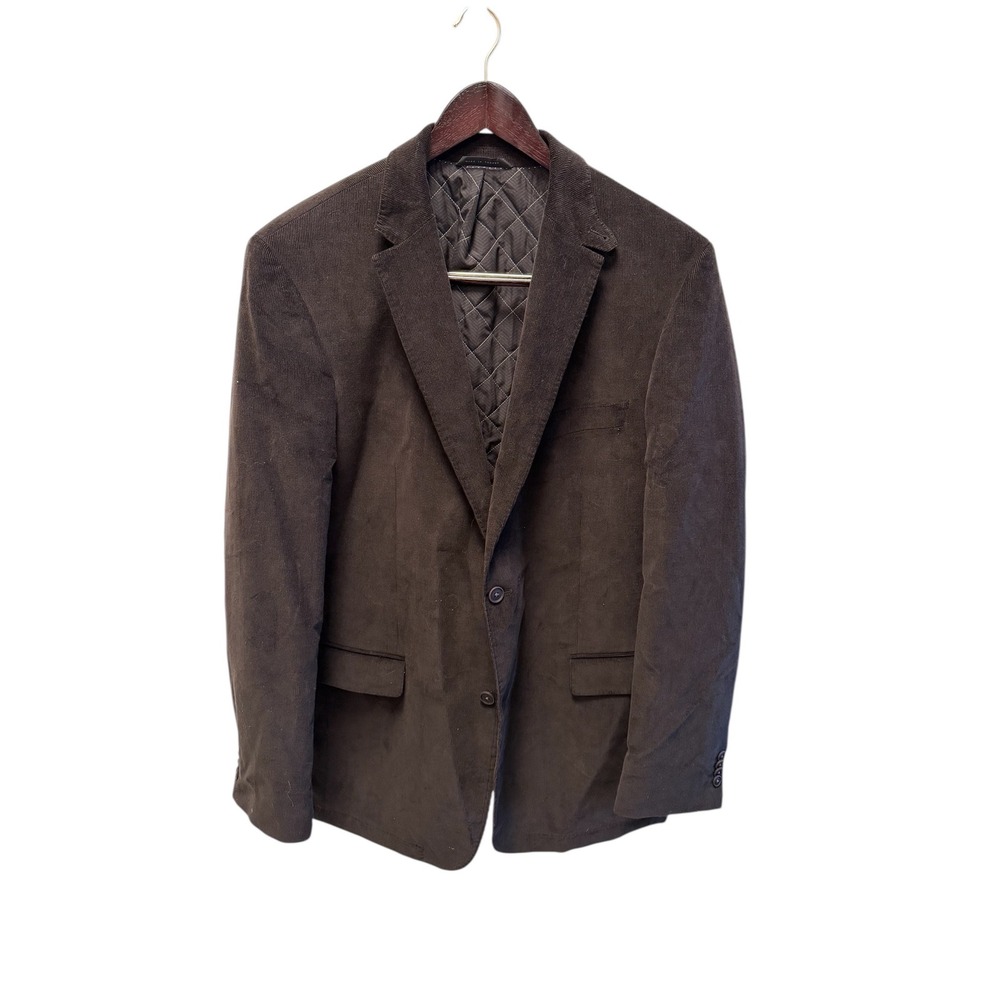 BOSS Hugo‎ Boss Mens Brown Corduroy Blazer Sport Coat Quilted Lining Inside 44L